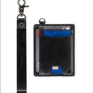 Andar - The Denner Wallet - Black w/gunmetal hardware